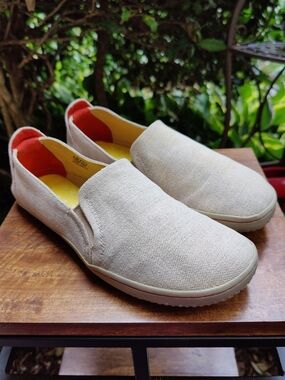 Vivo Barefoot Mata Slip-on Shoes Tan Neutral Canvas Minimalist EU 39 Womens